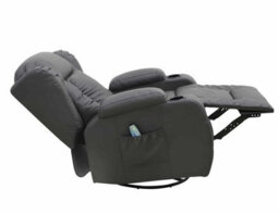 SquareBoxx Soho 10 In 1 Recliner Armchair With Swivel, Tilt Heated And Massage Functionality - Grey - thumbnail 4