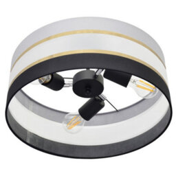 Luminosa Lighting Luminosa Helen Cylindrical Ceiling Light Black, Gold, Grey 40Cm - thumbnail 3