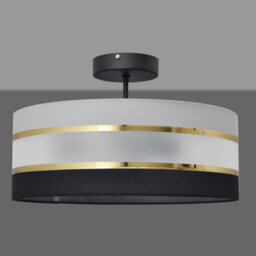 Luminosa Lighting Luminosa Helen Cylindrical Ceiling Light Black, Gold, Grey 40Cm - thumbnail 2