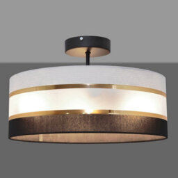 Luminosa Lighting Luminosa Helen Cylindrical Ceiling Light Black, Gold, Grey 40Cm - thumbnail 4