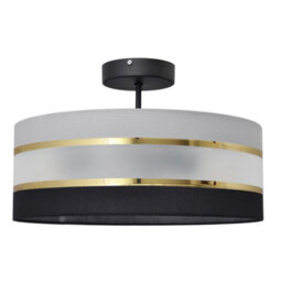 Luminosa Lighting Luminosa Helen Cylindrical Ceiling Light Black, Gold, Grey 40Cm - thumbnail 1