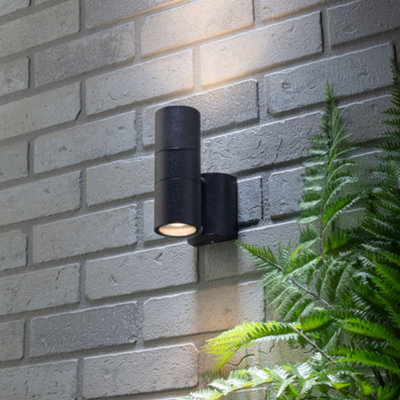 Litecraft Kenn Black Up And Down Outdoor Wall Light With Photocell Sensor - image 1