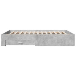 Berkfield Bed Frame With Drawers Without Mattress Concrete Grey 150X200 Cm King Size - thumbnail 5