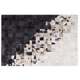 Beliani Rug Kemah Black 140 X 200 Cm Leather - thumbnail 5