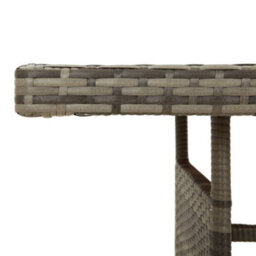 Berkfield Garden Table Grey 160X70X72 Cm Poly Rattan & Solid Acacia Wood - thumbnail 4
