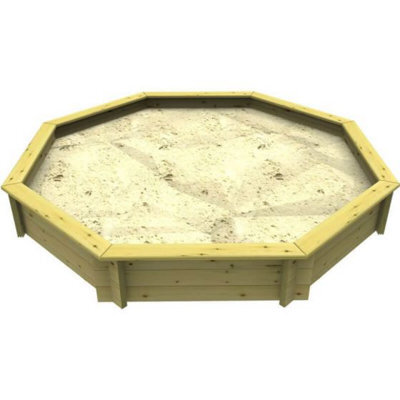 Garden Timber Company Wooden Sandpit 6Ft Octagonal - 429mm Height - 44mm Thick Wall