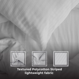 MHG Living Silver Striped Polycotton Duvet Cover Set With Button Fastening - Double - thumbnail 4