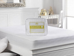 "Lancashire Textiles Pure Cotton Mattress Protector With 100% Cotton Filling And Casing With 15"" Skirt - Single" - thumbnail 2