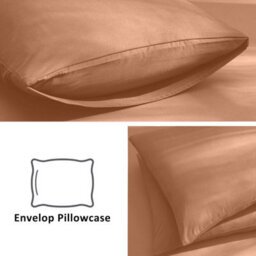 Aspire Homeware Plain Duvet Cover Set Soft Microfibre, Peach, Double (L)200Cm X (W)200Cm - thumbnail 5