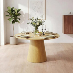 Round Dining Table For 4-6 People Wooden Dining Room Table With Pedestal Base - thumbnail 6
