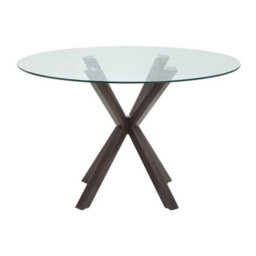 Orsina Elegant Dining Table With Black Wood Effect Metal Legs, Stylish Small Table, Sturdy Kitchen Table For Dinner - thumbnail 2