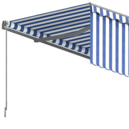 Berkfield Manual Retractable Awning With Blind 3X2.5M Blue&white - thumbnail 5