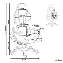 Beliani Modern Gaming Chair Warrior Taupe - thumbnail 3