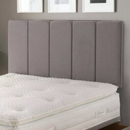 "Urban Textures Luxury 20"" High Velvet Fabric Upholstered 5 Vertical Panel Design Bed Headboard - Grey" - thumbnail 1