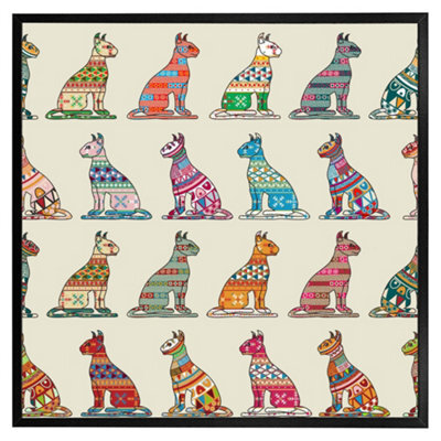 "Andrew Lee Egyptian Cats (Picutre Frame) / 20X20"" / Brown" - image 1