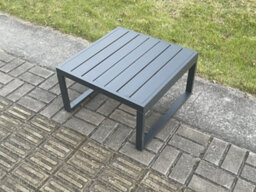 Fimous Aluminium Outdoor Garden Square Coffee Table Patio Tea Table For Balcony, Terrace,swimming Pool Dark Grey - thumbnail 2