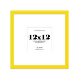 "12X12"" Yellow Picture Frame - 12X12"" Square Frame With 9X9"" Mount For 12X12""/9X9"" Pictures Moderrn Style Thin Edge, 1 Pack" - thumbnail 1