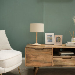 Valuelights Triston Single Stem Natural Light Wood Table Lamp With Cream Shade - thumbnail 3
