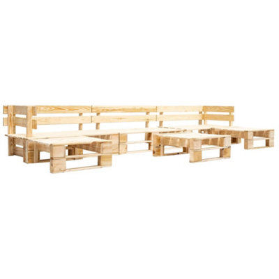 Berkfield 6 Piece Garden Pallet Lounge Set Natural Wood - image 1