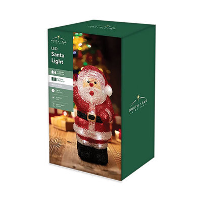 Led Battery Operated Santa Light 295mm Bright White - image 1