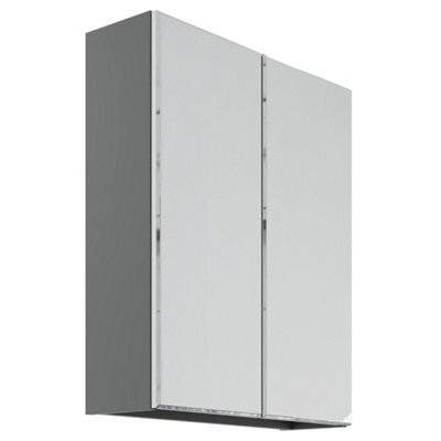 Lismore Matt Dust Grey Wall-Mounted Double Bathroom Cabinet (H) 720mm (W) 600mm (D) 19Cm - image 1