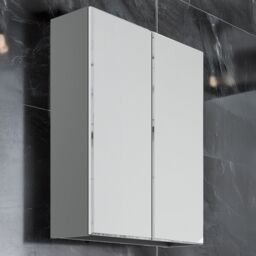 Lismore Matt Dust Grey Wall-Mounted Double Bathroom Cabinet (H) 720mm (W) 600mm (D) 19Cm - thumbnail 2