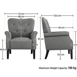 Mid-Century Modern Accent Chair Upholstered Sofa Chair For Living Room Bedroom - thumbnail 2