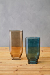 Orsina Smoked Brown Glass Vase, Minimalist Flower Vase, Decorative Glass Vase, Large Flower Vase For Living Room - thumbnail 3