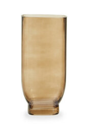 Orsina Smoked Brown Glass Vase, Minimalist Flower Vase, Decorative Glass Vase, Large Flower Vase For Living Room