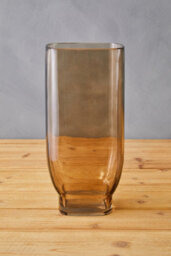 Orsina Smoked Brown Glass Vase, Minimalist Flower Vase, Decorative Glass Vase, Large Flower Vase For Living Room - thumbnail 5
