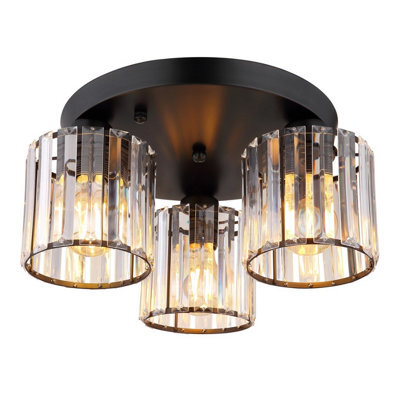 Luminosa Lighting Luminosa Jordana Shade Cluster Ceiling Light Matt Black 3X E27 - image 1