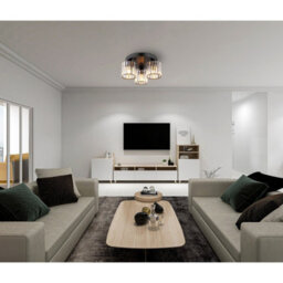 Luminosa Lighting Luminosa Jordana Shade Cluster Ceiling Light Matt Black 3X E27 - thumbnail 4