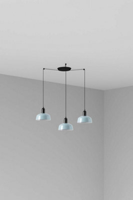 Luminosa Lighting Luminosa Tatawin Small Cluster Pendant Ceiling Light Black, Bluish Grey 3X E27