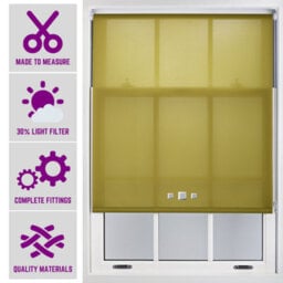 Chrome Triple Square Eyelet Daylight Roller Blind - (W)90Cm X (L)165Cm Green Blind From Furnished - thumbnail 1