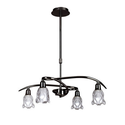 Luminosa Lighting Luminosa Amel Telescopic Convertible To Semi Flush 4 Light L1/sgu10, Black Chrome - image 1