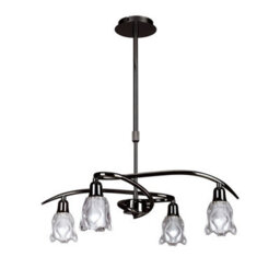 Luminosa Lighting Luminosa Amel Telescopic Convertible To Semi Flush 4 Light L1/sgu10, Black Chrome - thumbnail 1