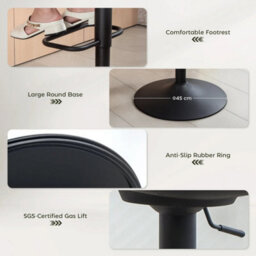 Wyld Haus Dark Green Linen Effect Tub Bar Stools Set Of 2 With Adjustable Height And Swivel - thumbnail 7