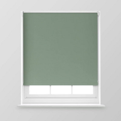 A.unique Home Premium Trimmable Thermal Blackout Roller Window Blind - 5Ft - Sage - 150Cm (W) X 170Cm (L) - image 1