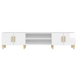 Berkfield Tv Cabinet High Gloss White 180X31.5X40 Cm Engineered Wood - thumbnail 6