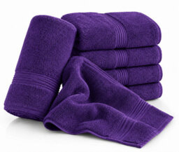 Nod Off Luxury Hand Towel 50X80Cm - 500Gsm 100% Egyptian Ring Spun Cotton - Super Soft Highly Absorbent - Purple - Pack Of 8