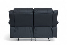 Black Faux Leather 2 Seater Recliner Sofa Varesa - thumbnail 7