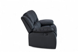 Black Faux Leather 2 Seater Recliner Sofa Varesa - thumbnail 6