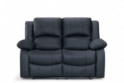 Black Faux Leather 2 Seater Recliner Sofa Varesa - thumbnail 5