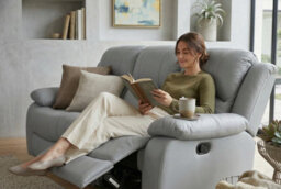 Black Faux Leather 2 Seater Recliner Sofa Varesa - thumbnail 9