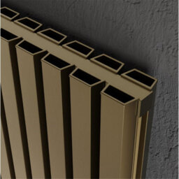 Clifton 575mm (H) X 1171mm (W) - Bronze Double Panel Horizontal Aluminium Radiator (Ryhall) - (0.57M X 1.17M) - Depth 74.5mm - thumbnail 2