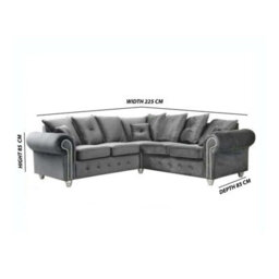 Sliding Wardrobes 4 u LTD Tucson Corner/3+2 Sofa Set Luxurious Velvet, Plush Comfort  - Grey Corner - thumbnail 2