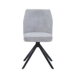 Core Products Aspen Grey Oak Round Table & 4 Swivel Dining Chairs, Light Grey Cord Fabric Dining Set - thumbnail 4