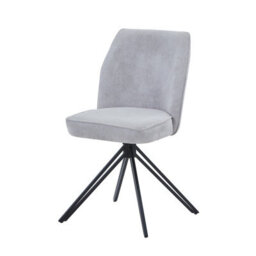 Core Products Aspen Grey Oak Round Table & 4 Swivel Dining Chairs, Light Grey Cord Fabric Dining Set - thumbnail 3