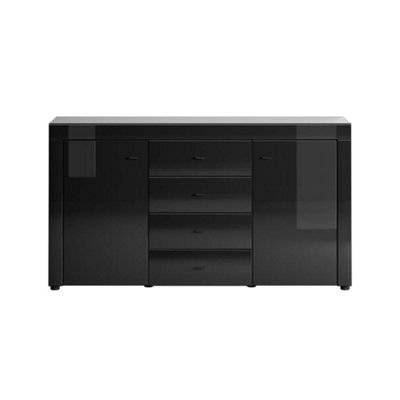 Arte Gaudi 84 Black Gloss Sideboard Cabinet - 1600mm X 870mm X 420mm - Chic Urban Storage Solution - image 1