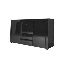 Arte Gaudi 84 Black Gloss Sideboard Cabinet - 1600mm X 870mm X 420mm - Chic Urban Storage Solution - thumbnail 3